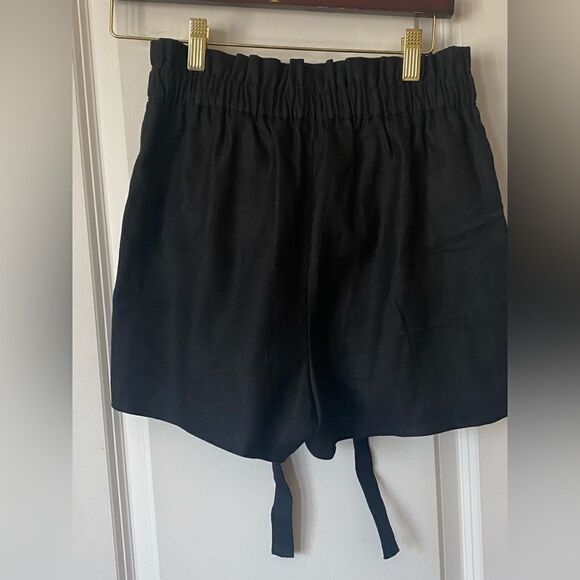 Express Black Linen High Rise Shortie Paperbag - Picture 6 of 6